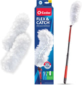 O-Cedar Flex & Catch Heavy Duty Dusting Kit with 15 Disposable Duster Refills | Extendable 3 Ft Handle with Stay-On Duster Hook | Traps 3X More Dust Than Feather Dusters