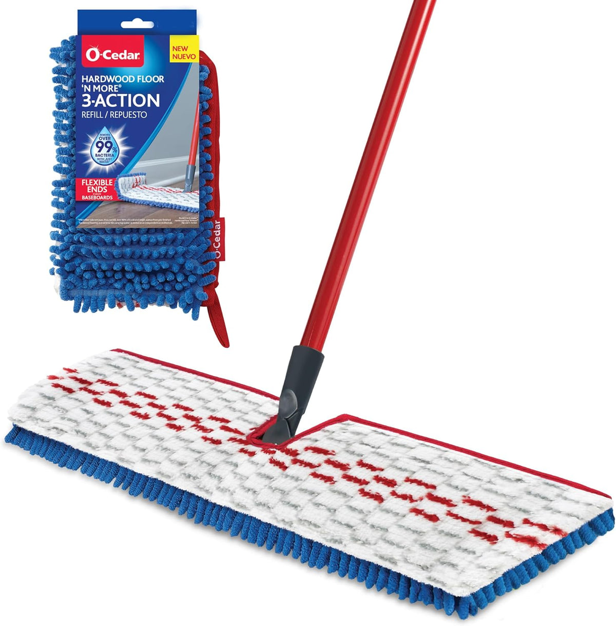 O-Cedar Hardwood Floor 'N More Microfiber Flip Mop , Blue