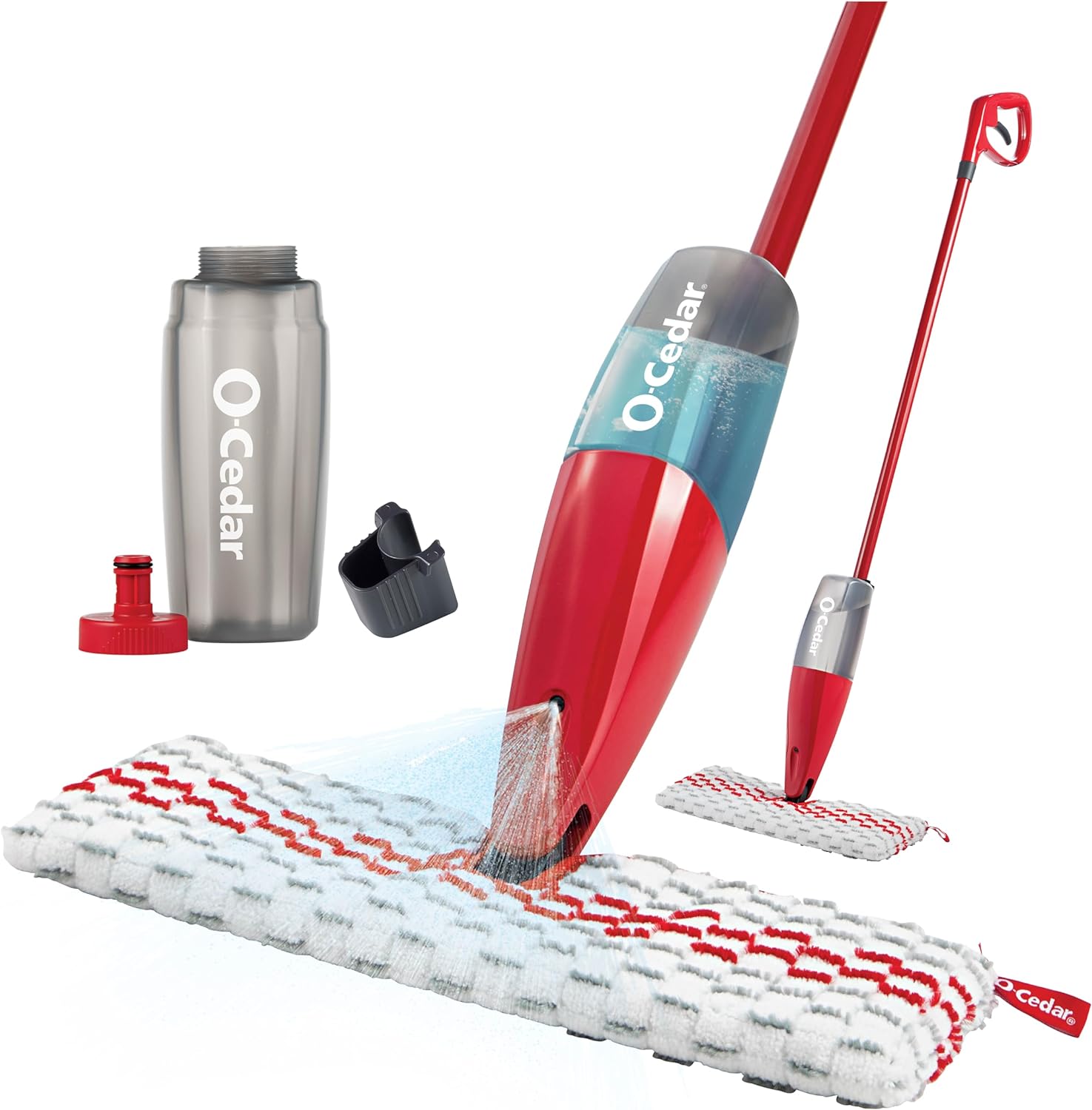 O-Cedar ProMist MAX Spray Mop, PMM with 2 Extra Refills, Red