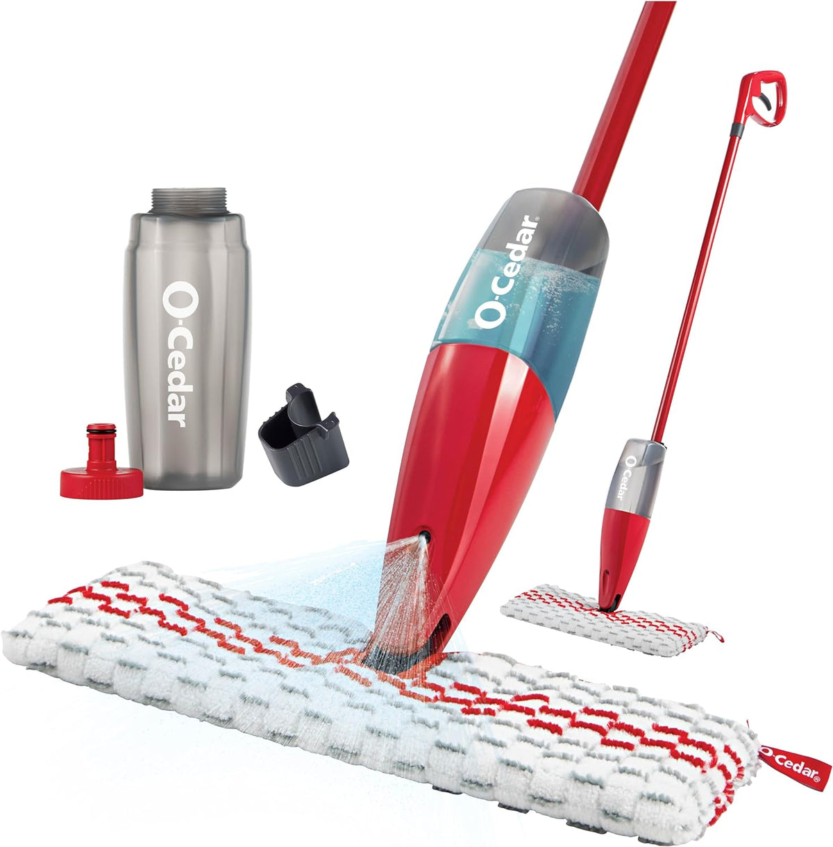 O-Cedar ProMist MAX Spray Mop, PMM with 2 Extra Refills, Red