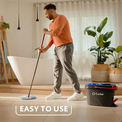 O-Cedar RinseClean Spin Mop & Bucket System + 2 Extra Mop Heads| Clean with Clean Water | Removes 99% of Bacteria