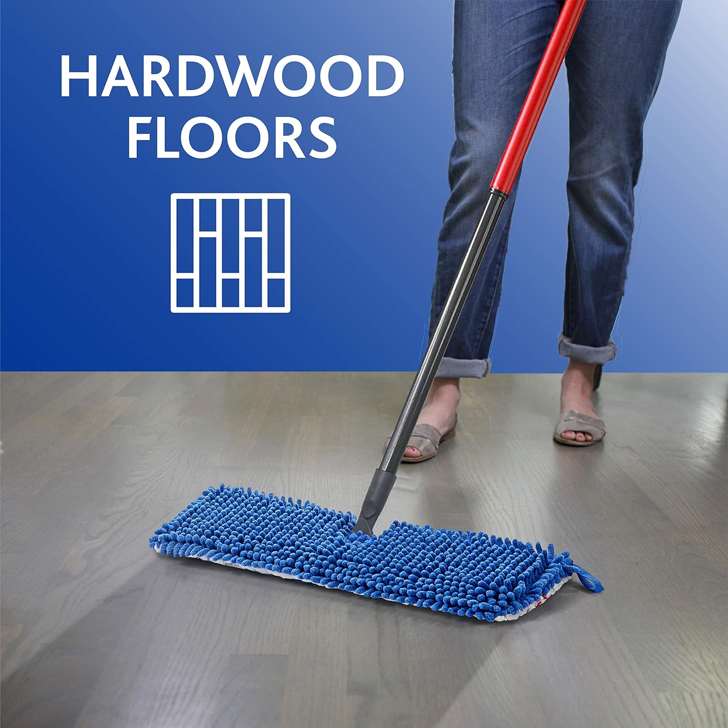 O-Cedar Hardwood Floor 'N More 3-Action Flip Mop Head Replacement | Machine Washable | Reusable | Microfiber Refill | Removes 99% of Bacteria