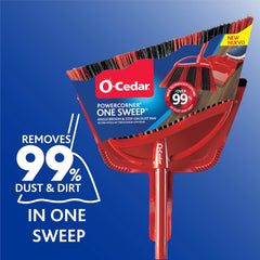 O-Cedar Pet Pro Broom with Step-On Dustpan | Remove 99% with One Sweep | DustPan Removes 3 Times More Pet Hair | Quiet Cleaning Tool for Cat and Dog Owners