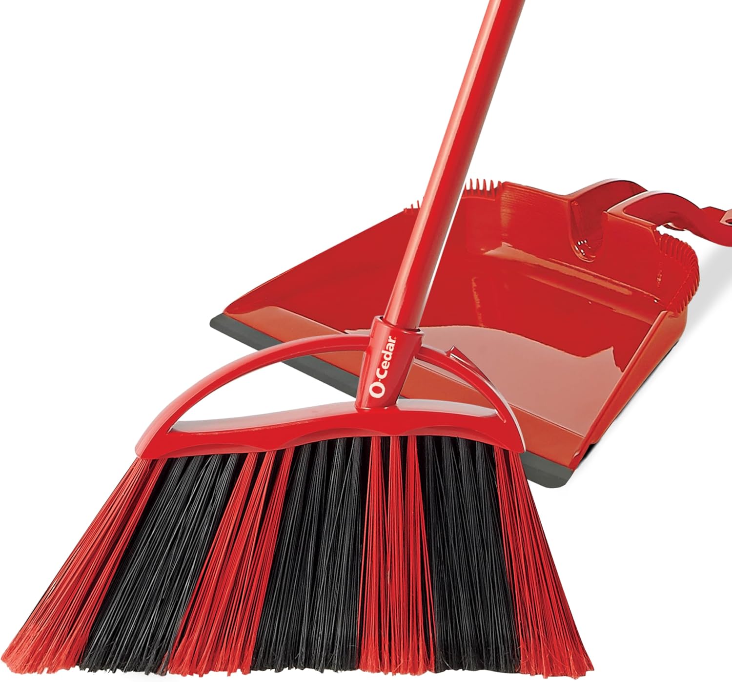 O-Cedar Pet Pro Broom with Step-On Dustpan | Remove 99% with One Sweep | DustPan Removes 3 Times More Pet Hair | Quiet Cleaning Tool for Cat and Dog Owners