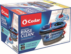 O-Cedar RinseClean Spin Mop & Bucket System + 2 Extra Mop Heads| Clean with Clean Water | Removes 99% of Bacteria